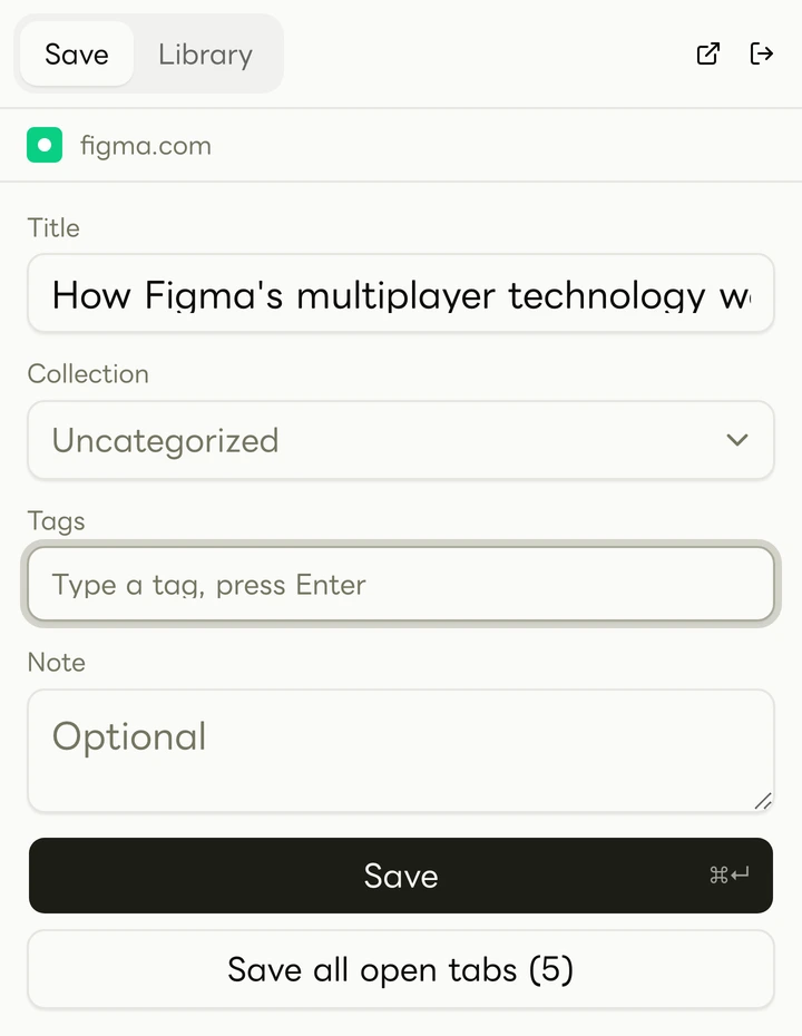 Saving a link in linqlo