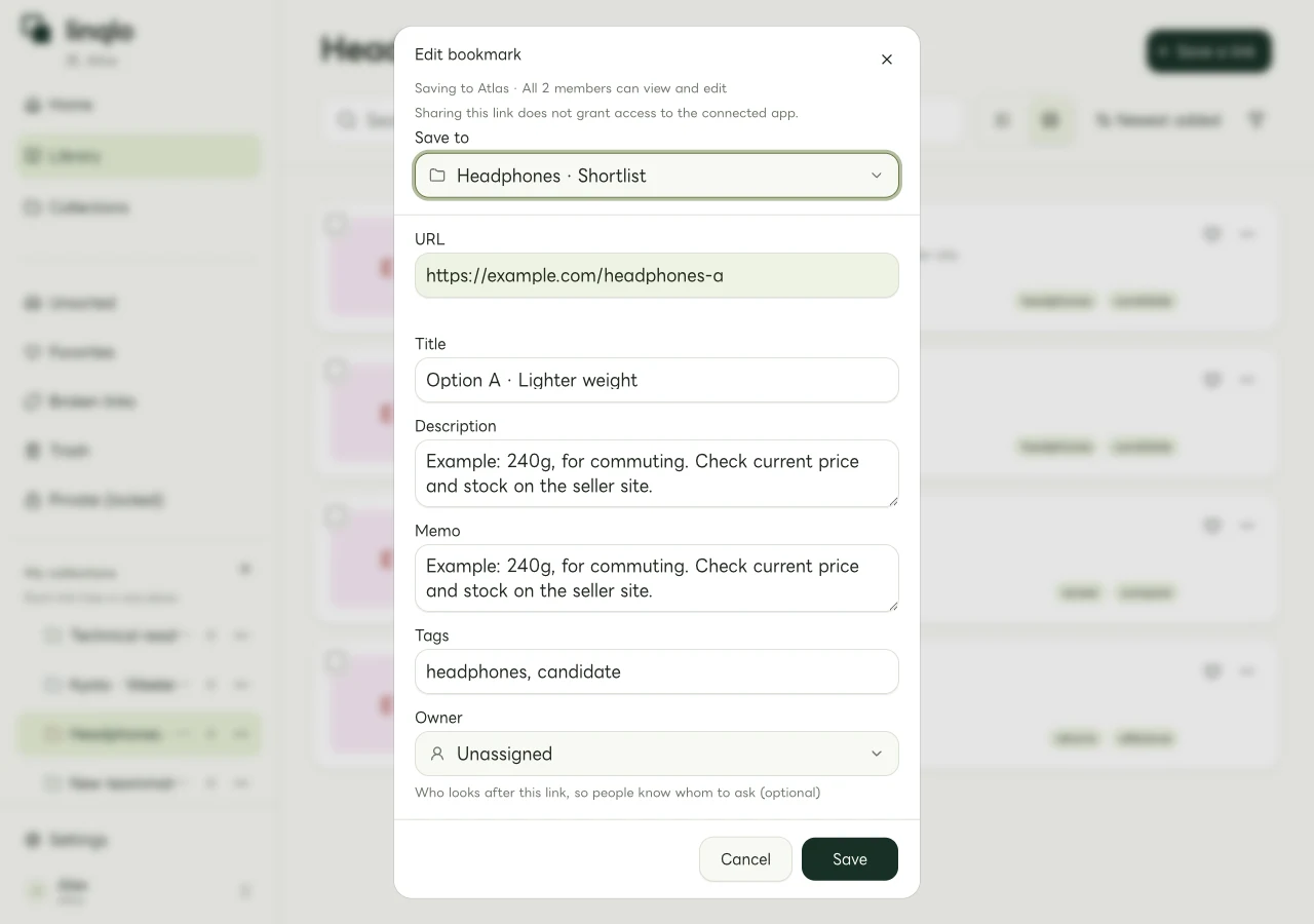 Product note recording weight, use, and checks