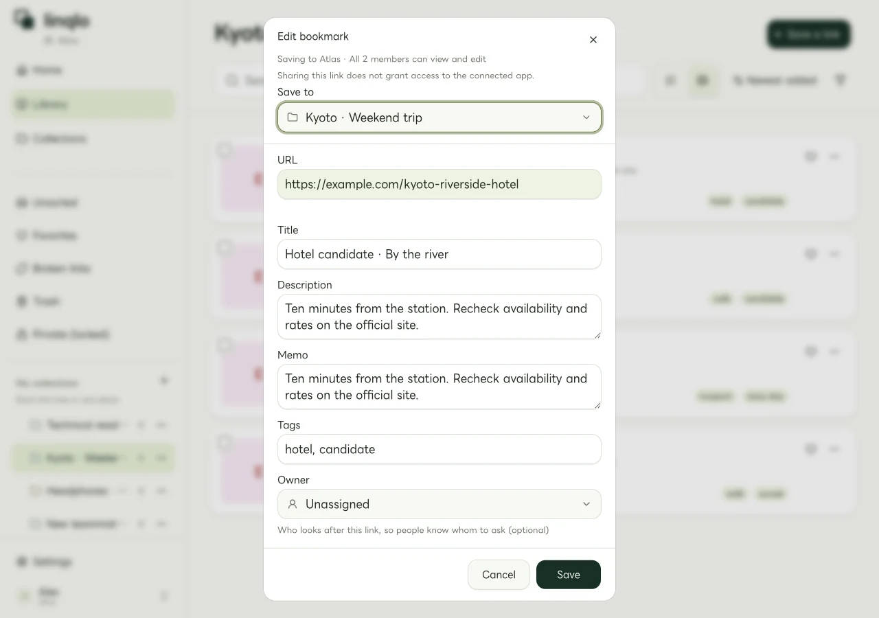 Web editor with notes about a hotel candidate