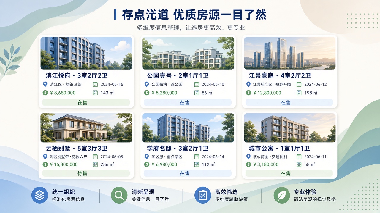 房源候选和备注一起管理 — 基于linqlo实际界面的说明图片